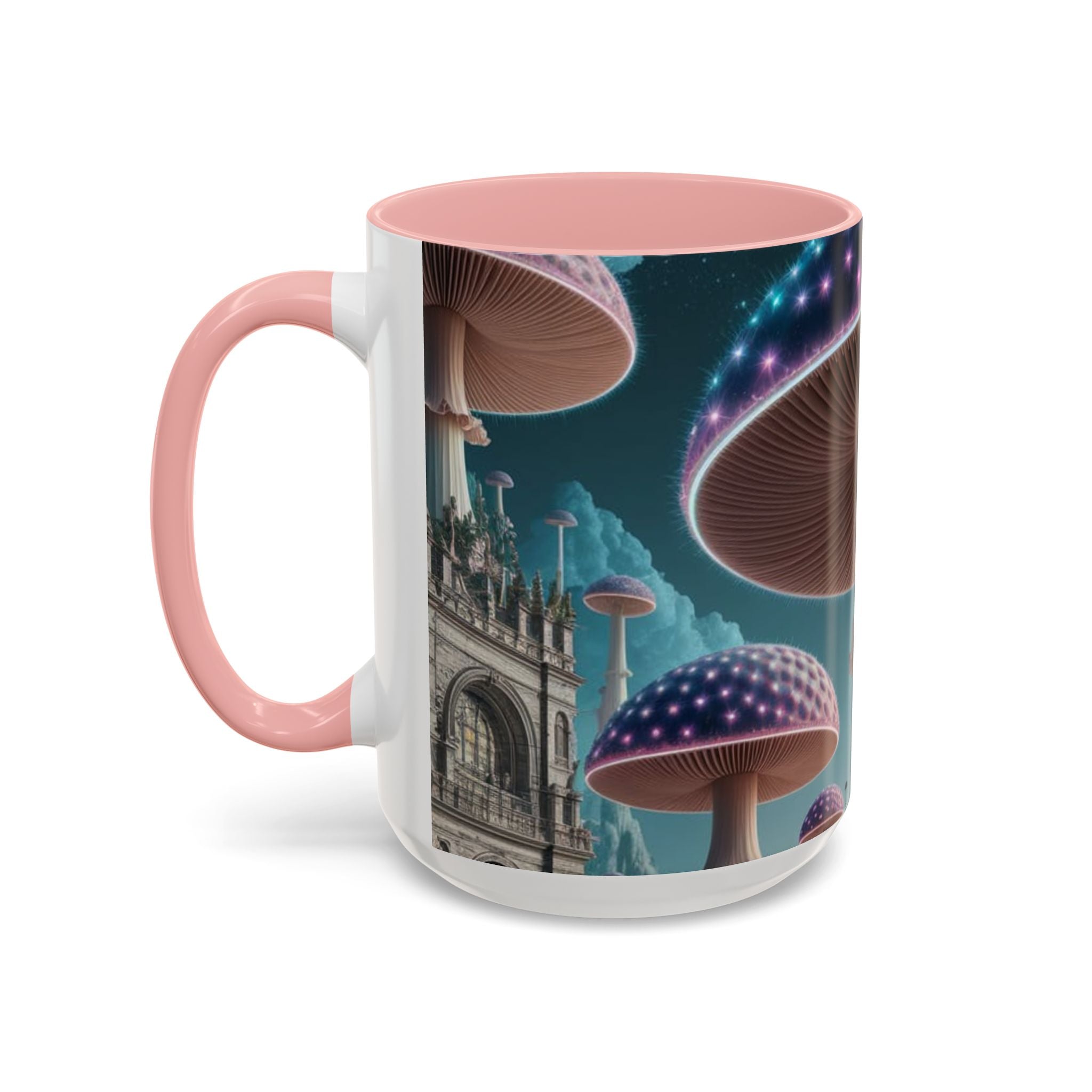 Mug: Mystical Mushroom Accent Coffee Mug — Fantasy Psychedelic Ceramic Cup (11/15oz)