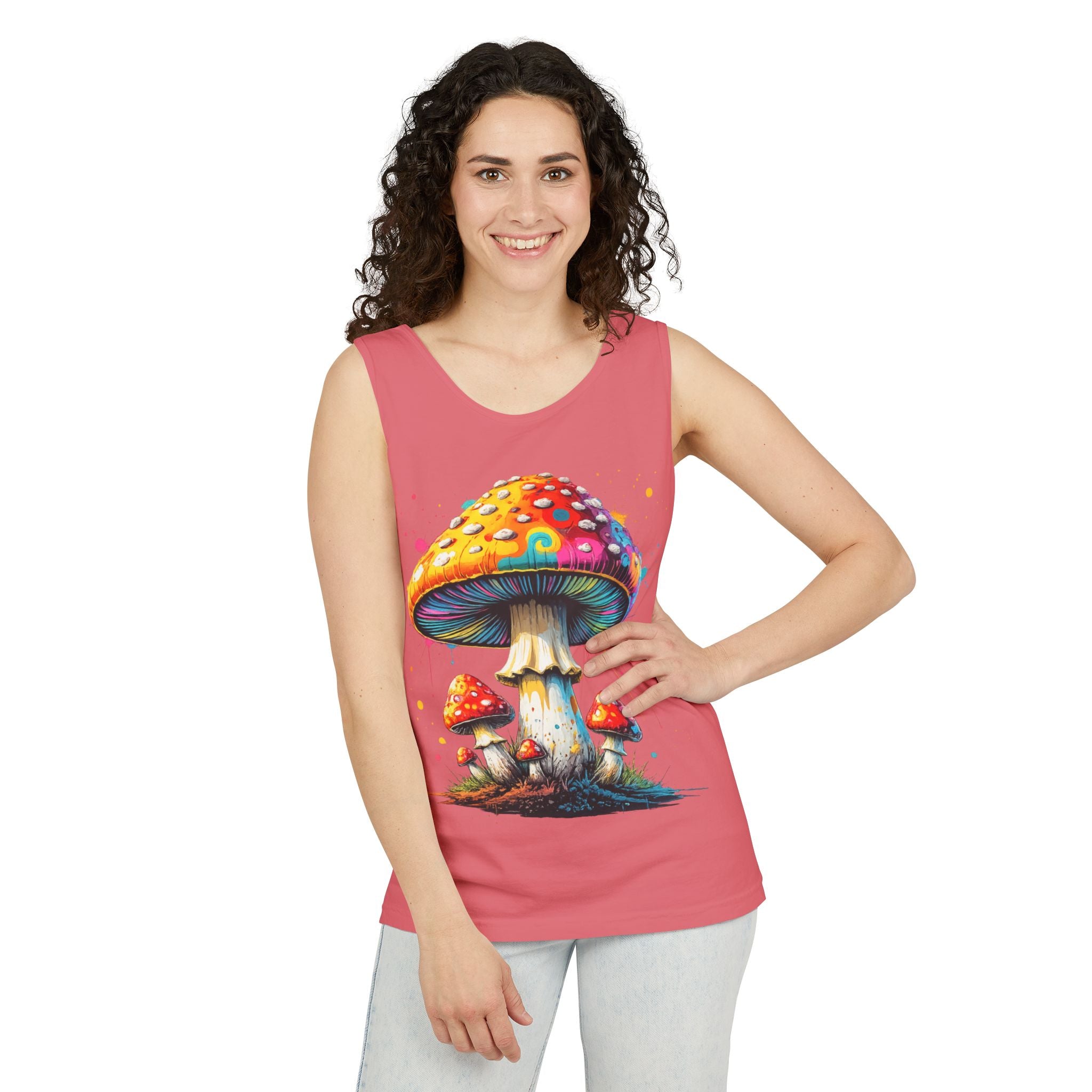 Mushroom Graphic Tank Top — Colorful Psychedelic Fungi Design