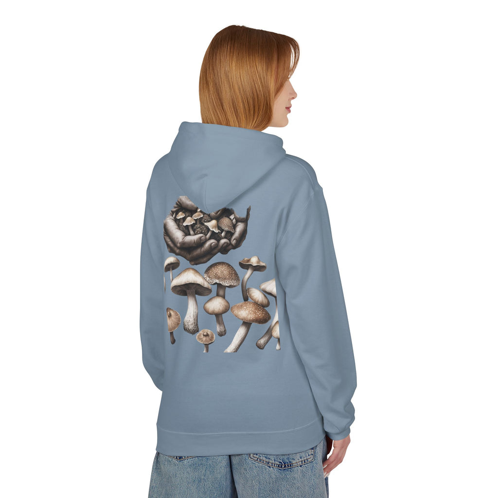 Mushroom Art Hoodie — Botanical Foraging Graphic Pullover