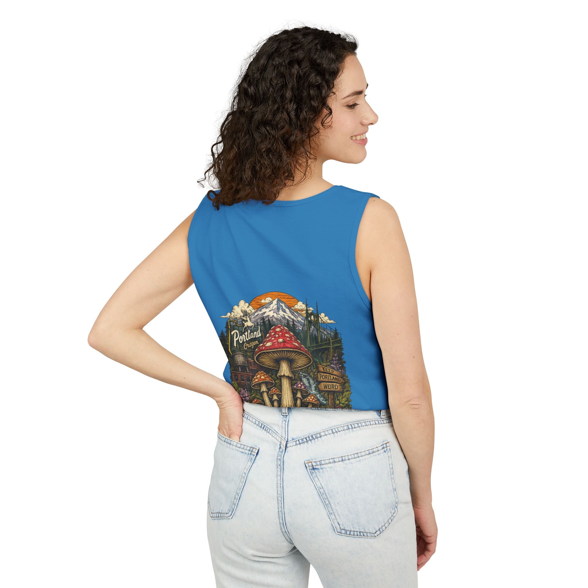 Mushroom Graphic Tank Top — Colorful Psychedelic Fungi Design