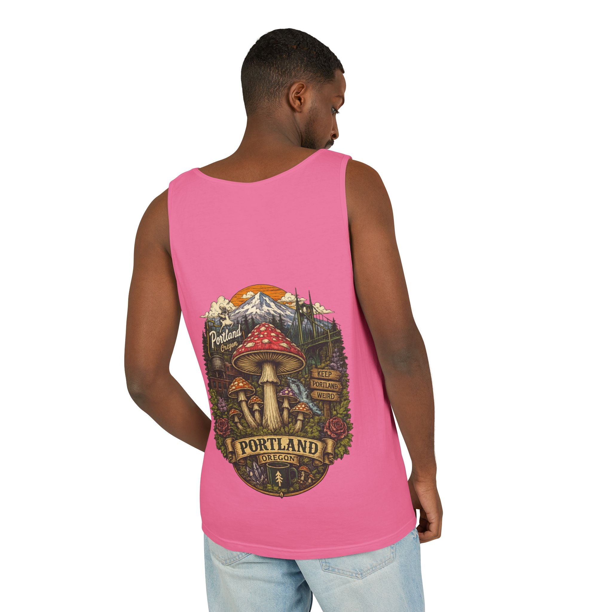 Mushroom Graphic Tank Top — Colorful Psychedelic Fungi Design