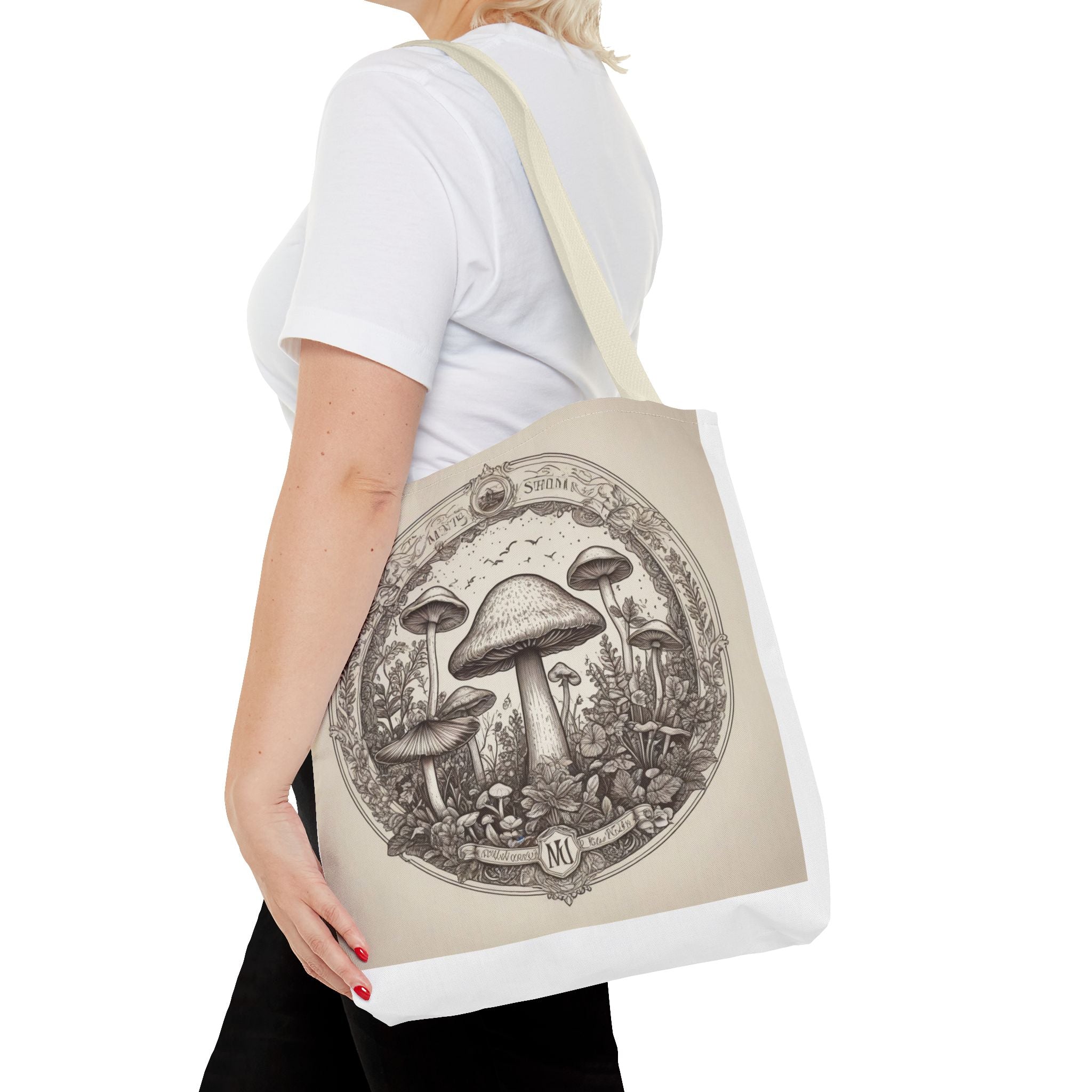 👜 Mystic Shroom Circle Tote Bag – Where Art Nouveau Meets Nature 🍄