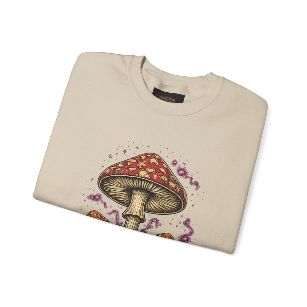 Mushroom Crewneck Sweatshirt — Portland Vintage Psychedelic Fungi Graphic