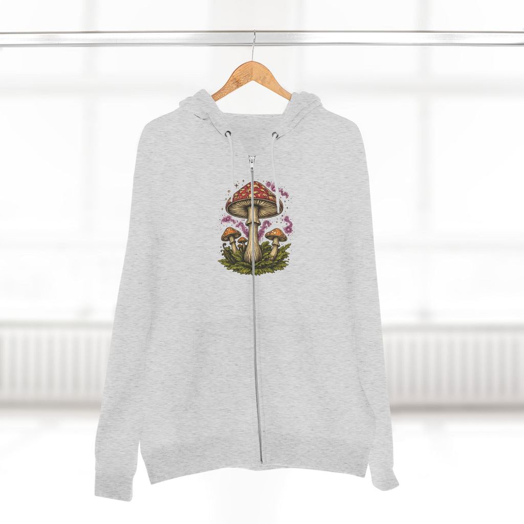 Portland Mushroom Zip Hoodie — Vintage Psychedelic Fungi Forest Jacket