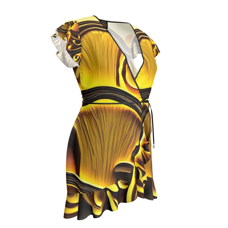 Golden Mushroom Grove Wrap Dress