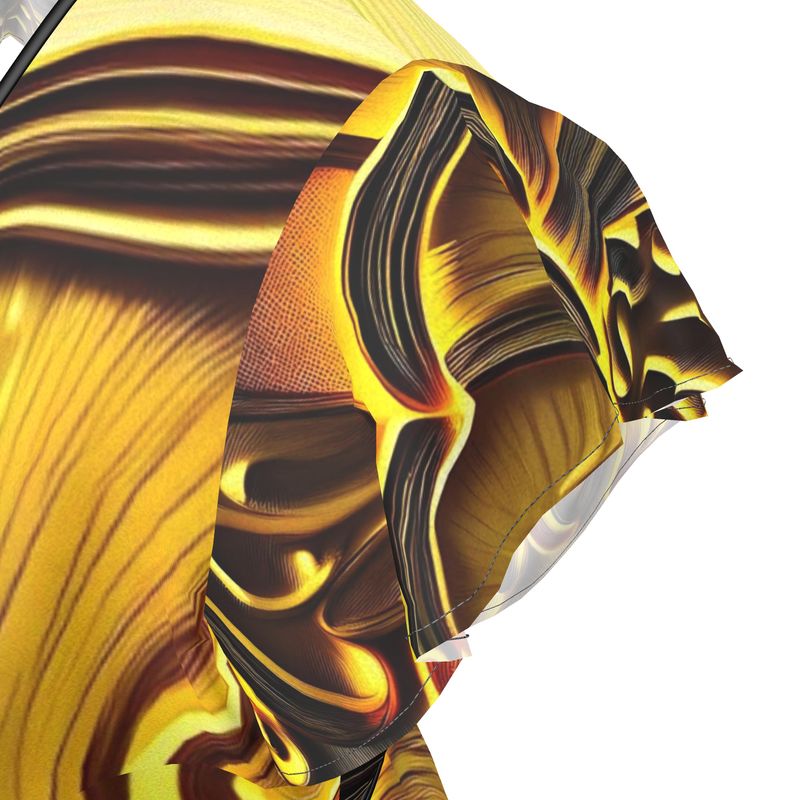 Golden Mushroom Grove Wrap Dress