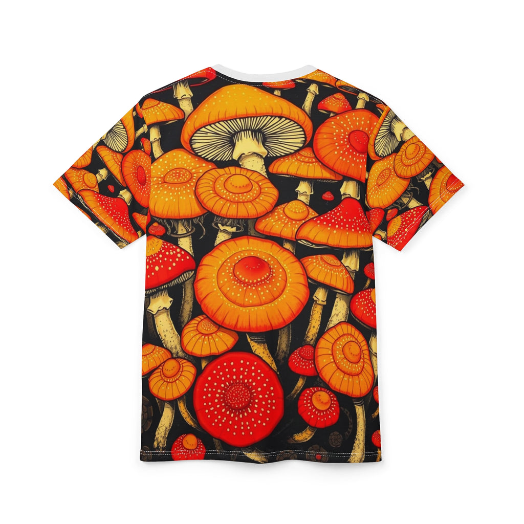 Psychedelic Orange Mushroom All-Over Print Tee