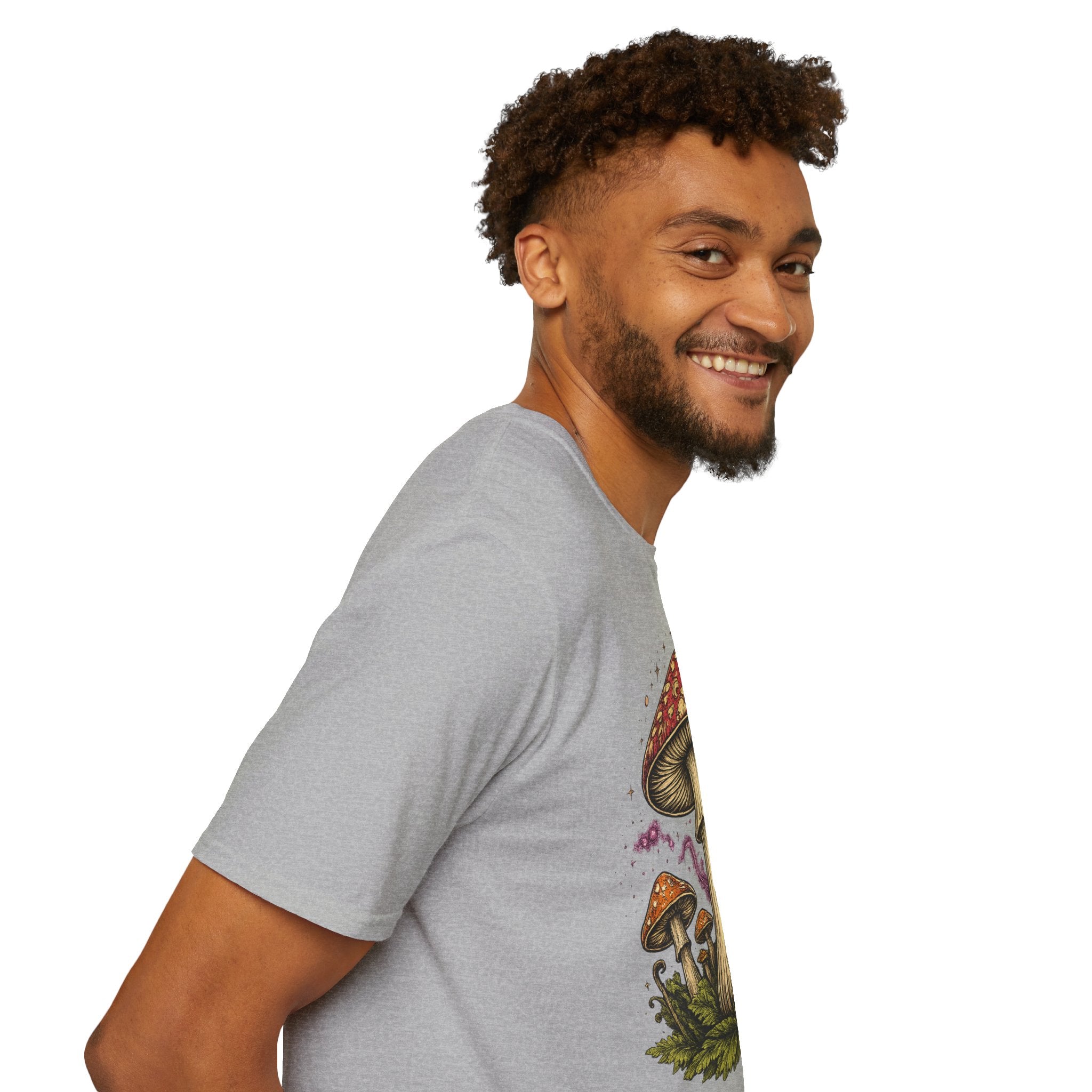 Psychedelic Mushroom Graphic T-Shirt — Red Amanita Illustration
