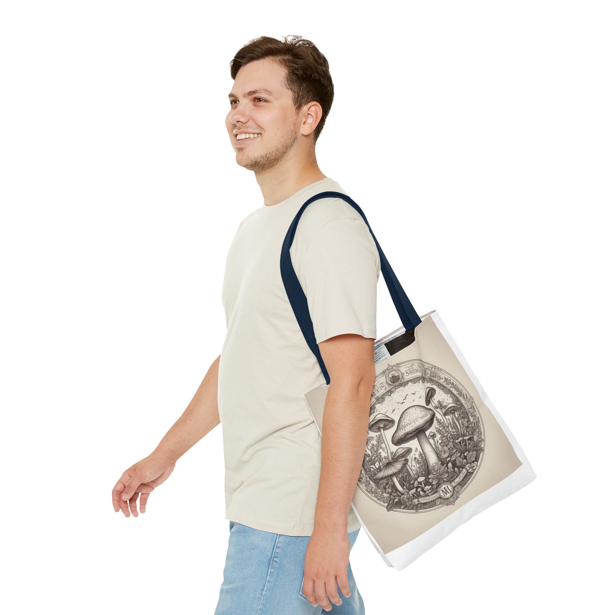 👜 Mystic Shroom Circle Tote Bag – Where Art Nouveau Meets Nature 🍄