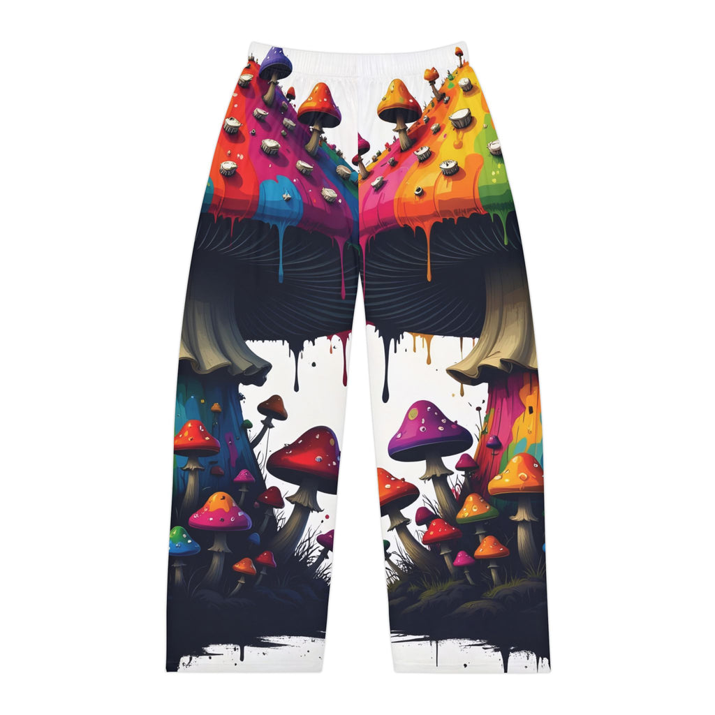 Pajama Pants - Psychedelic Rainbow Mushroom All-Over Print Lounge Pants
