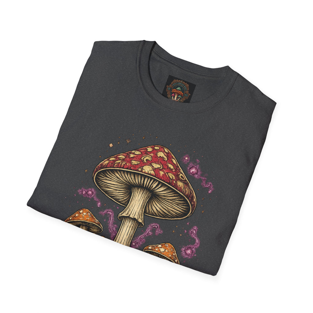 Mushroom Illustration T-Shirt – Vintage Red Toadstool Graphic