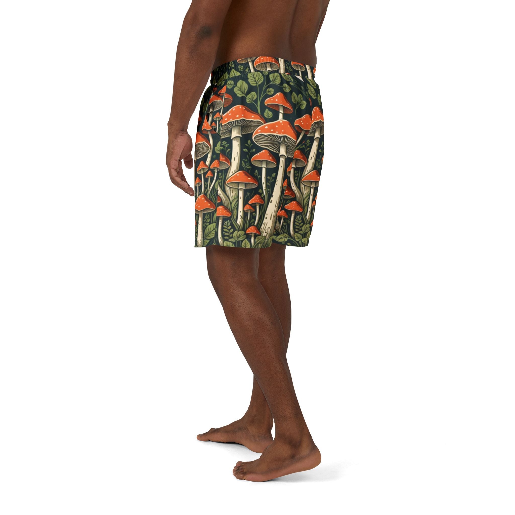 🍄 “Forest Floor Fantasy” Mushroom Swim Trunks 🌿