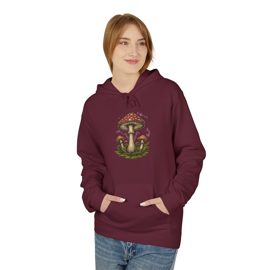 Mushroom Art Hoodie — Botanical Foraging Graphic Pullover