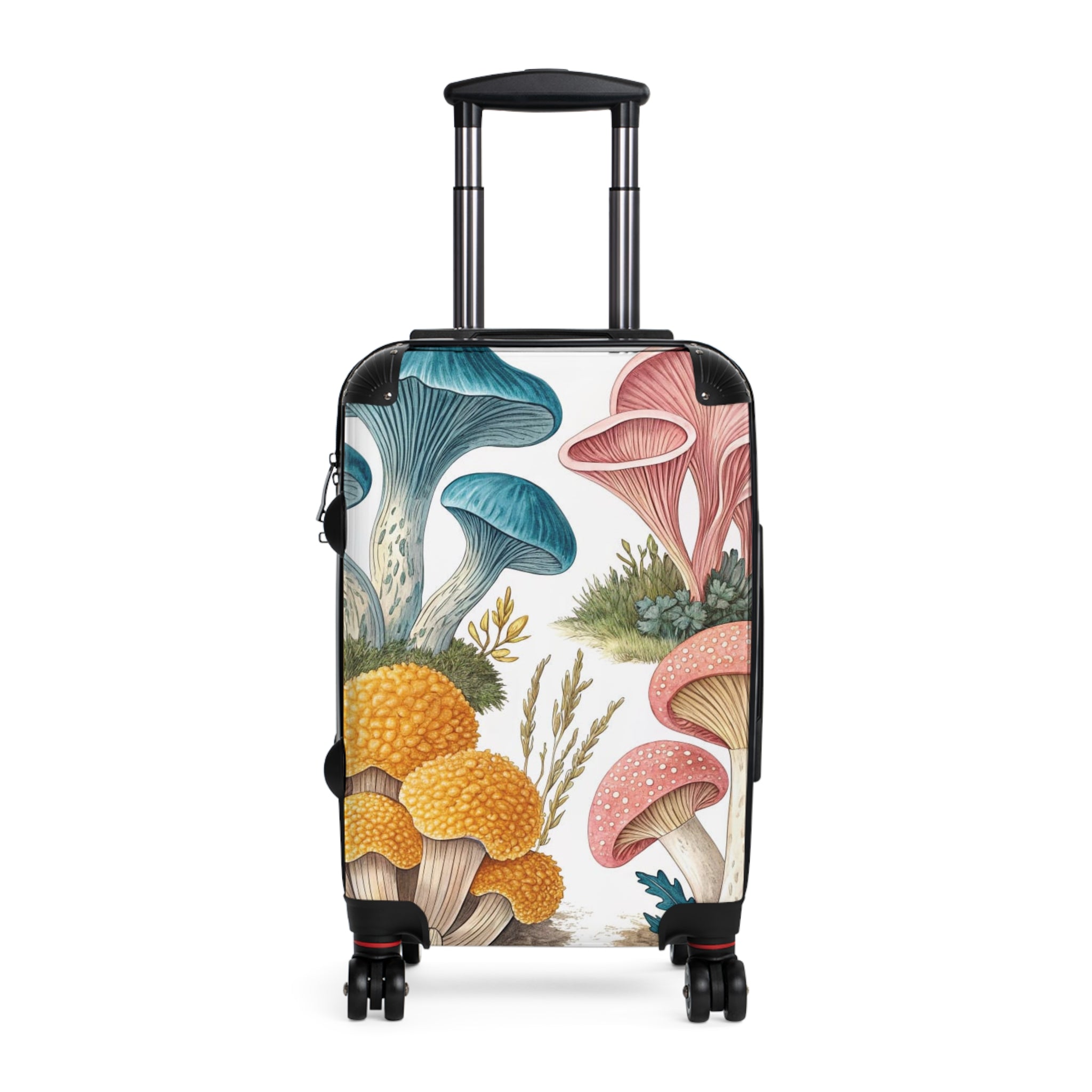 Botanical Mushroom Suitcase – Colorful Fungi Travel Luggage