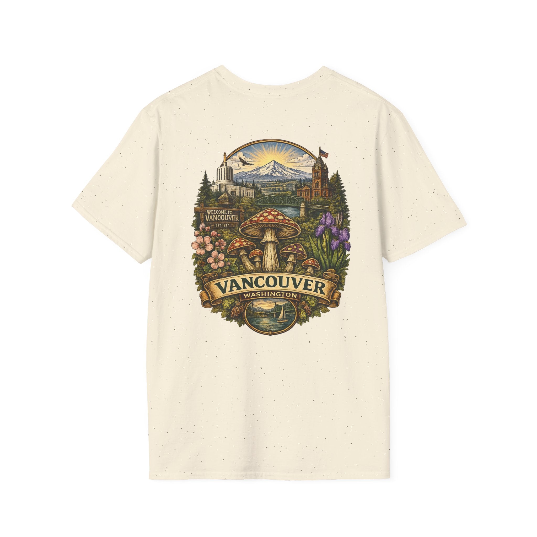 Mushroom Illustration T-Shirt – Vintage Red Toadstool Graphic