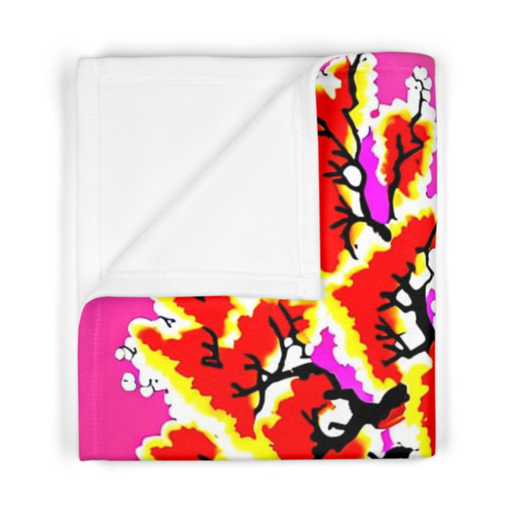 🌸🍄 “Sunset Serenity” Baby Blanket 🌅✨