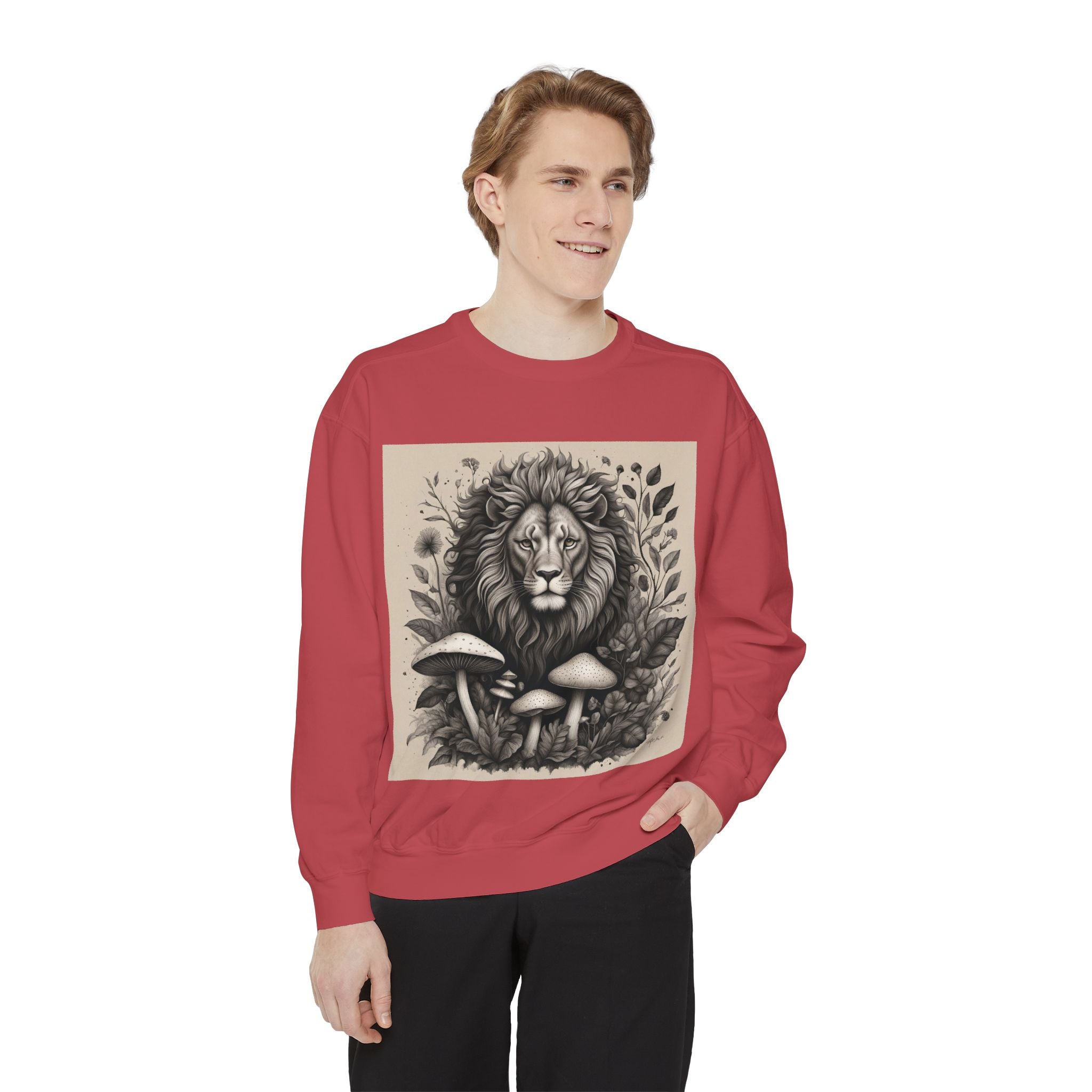 🦁 Lionheart & Shrooms Sweatshirt – Wear the Wild Within 🍄