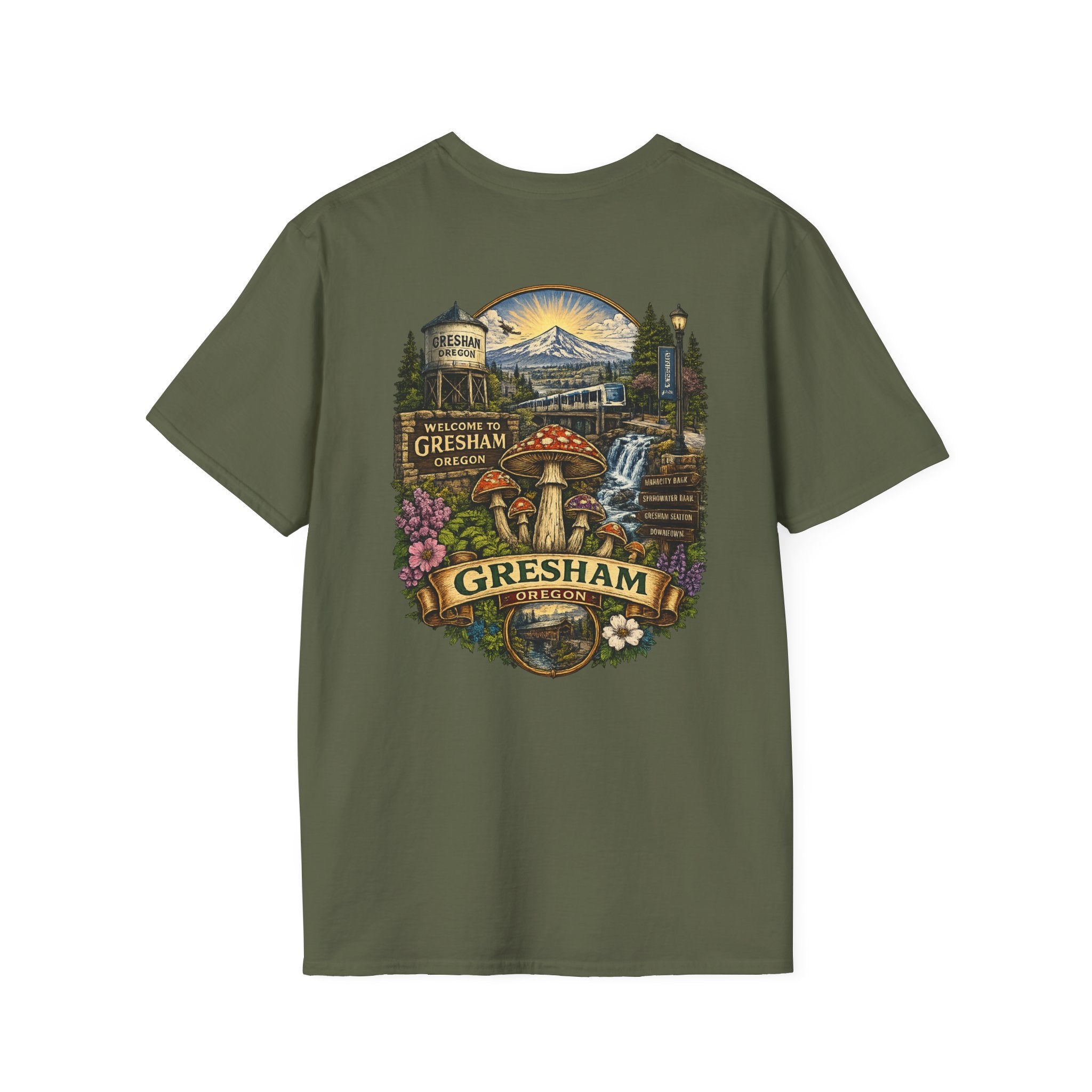 Psychedelic Mushroom Graphic T-Shirt — Red Amanita Illustration