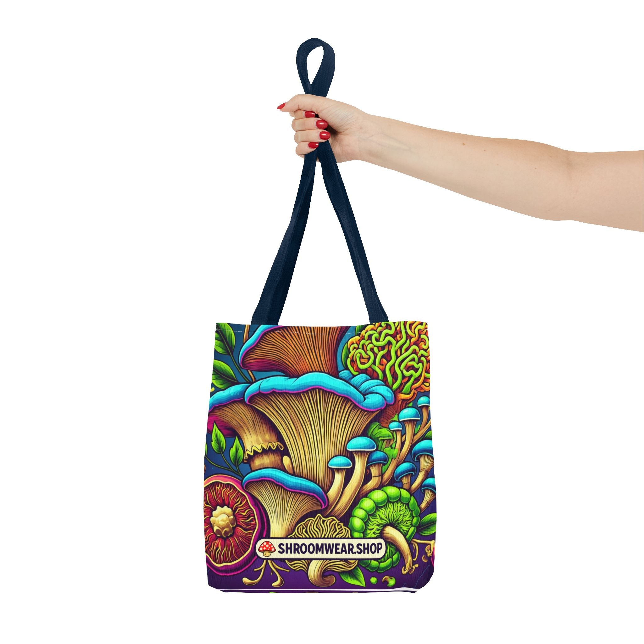 Bag: Mushroom Art Tote Bag – Psychedelic Fungi All-Over Print Eco Tote