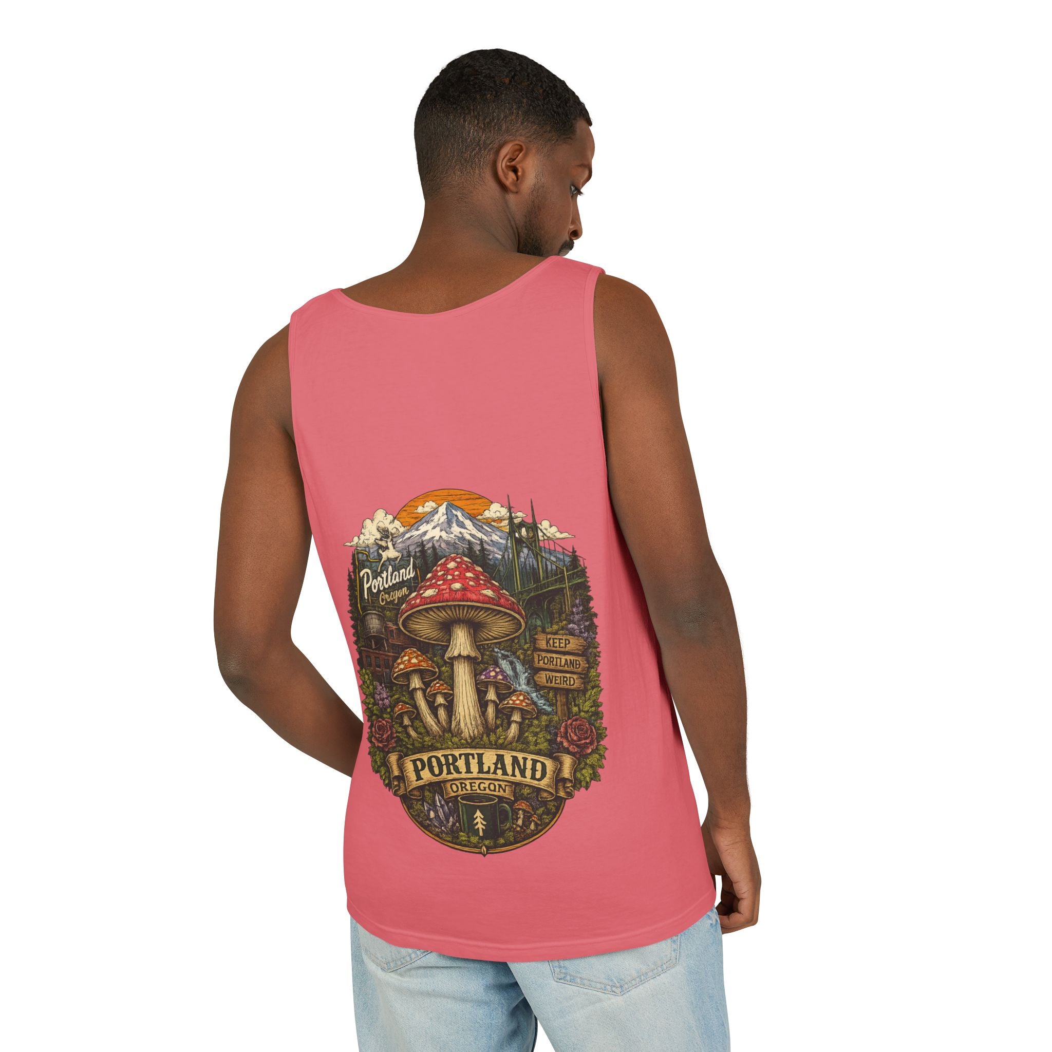Mushroom Graphic Tank Top — Colorful Psychedelic Fungi Design