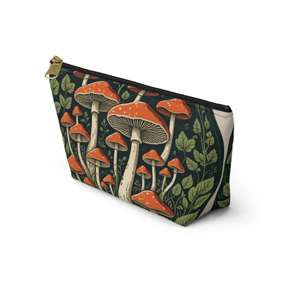 🍄 "Forest Keeper" Zipper Pouch – Where Earthy Elegance Meets Everyday Magic  Carry the forest with you—wherever you roam.