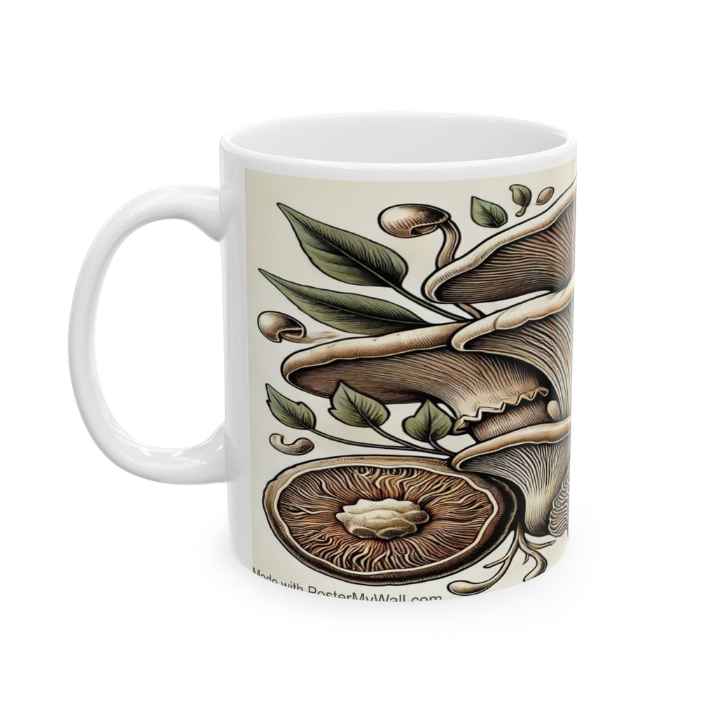 Mug: Mushroom Botanical Ceramic Mug — Earthy Foraged Fungi Art (11oz, 15oz)