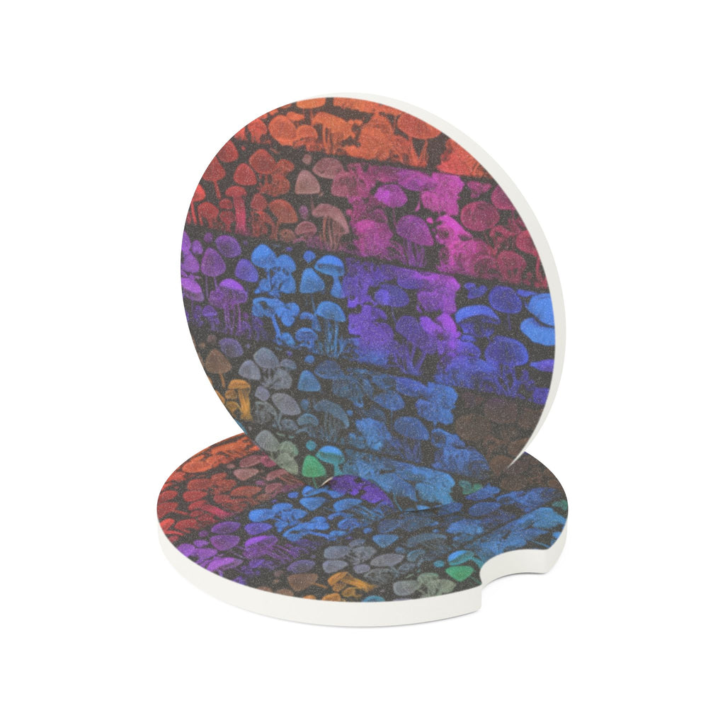 🍄 Rainbow Shroom Coaster – A Magical Ride for Your Cup! 🌈✨