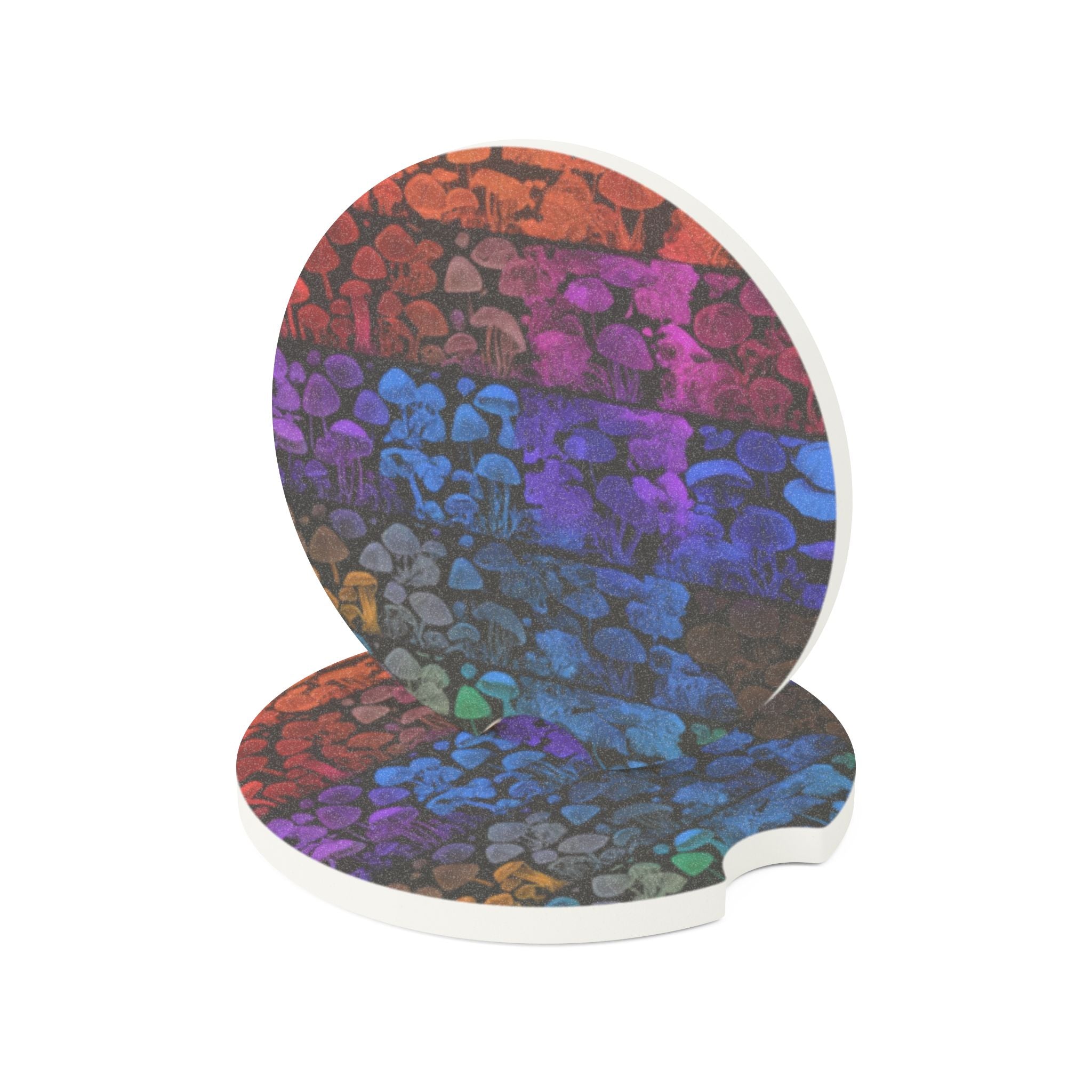 🍄 Rainbow Shroom Coaster – A Magical Ride for Your Cup! 🌈✨