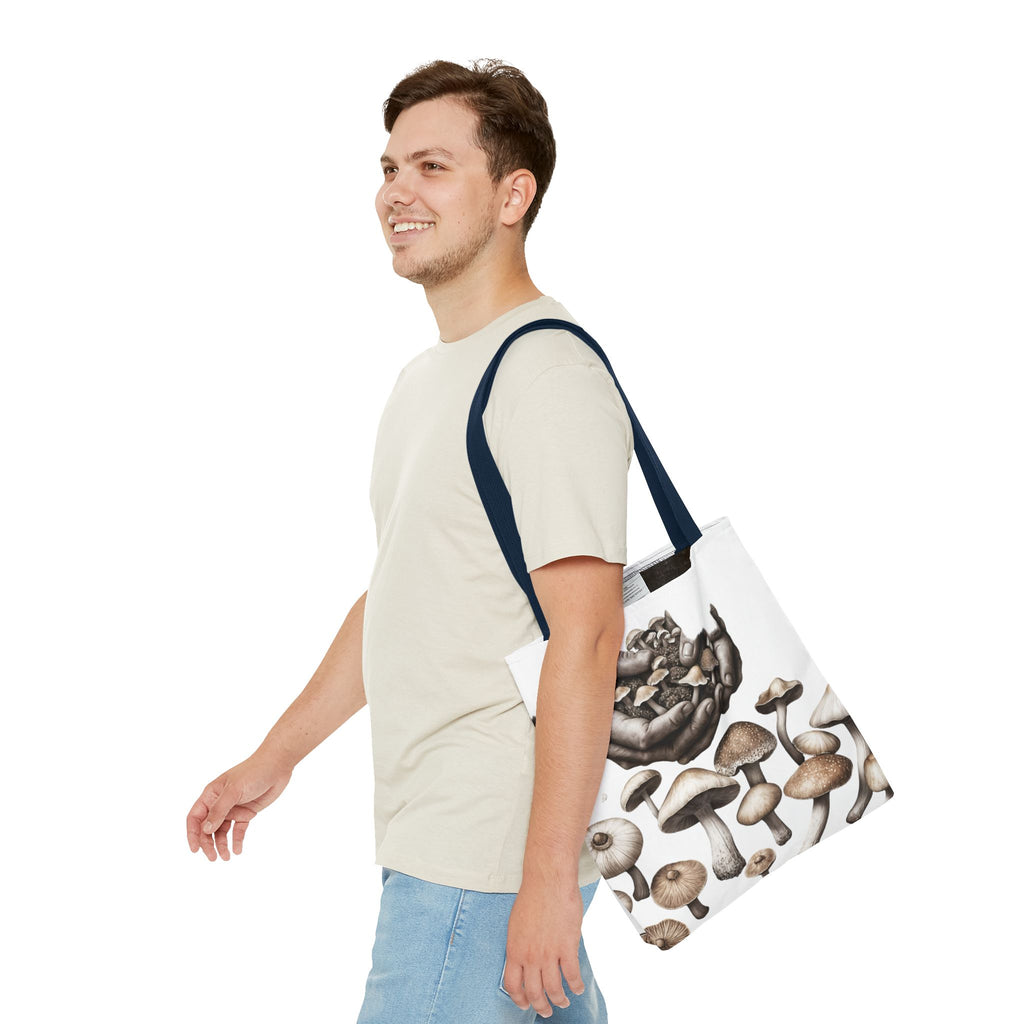 👐 “Harvested by Hand” Mushroom Tote – Carry Nature’s Story 🍄