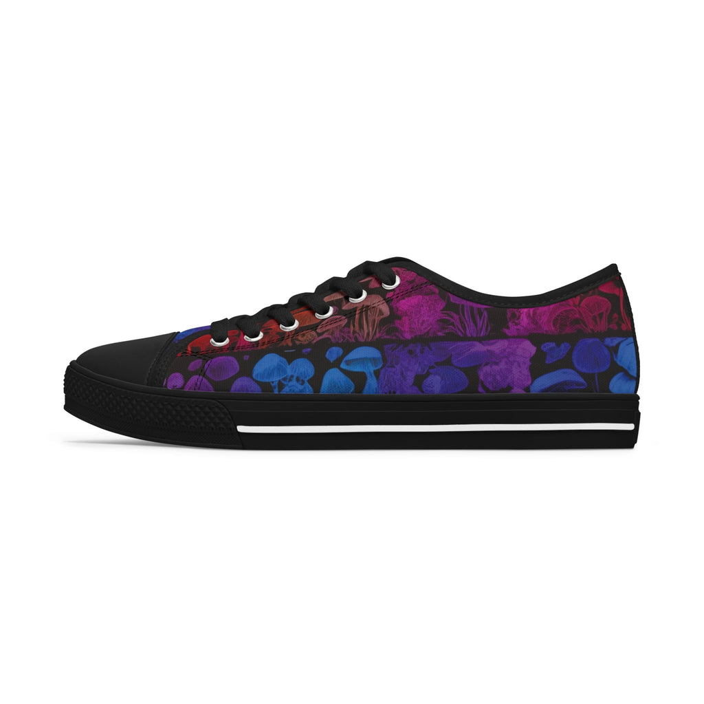 Women's Low Top Sneakers — Purple Skull Pattern Casual Canvas Shoes