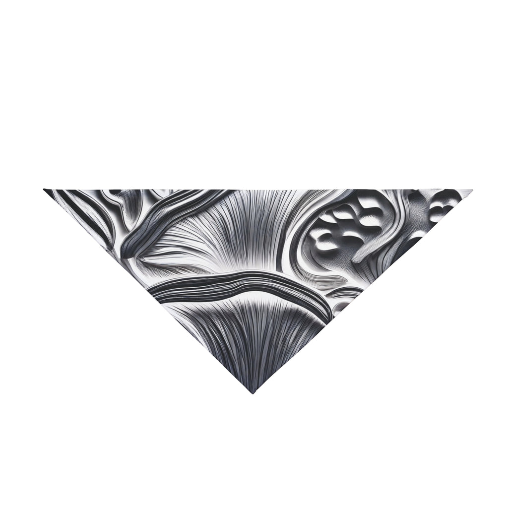 Pet Bandana: Silver Floral Pet Bandana — Metallic Floral Pattern Dog & Cat Accessory