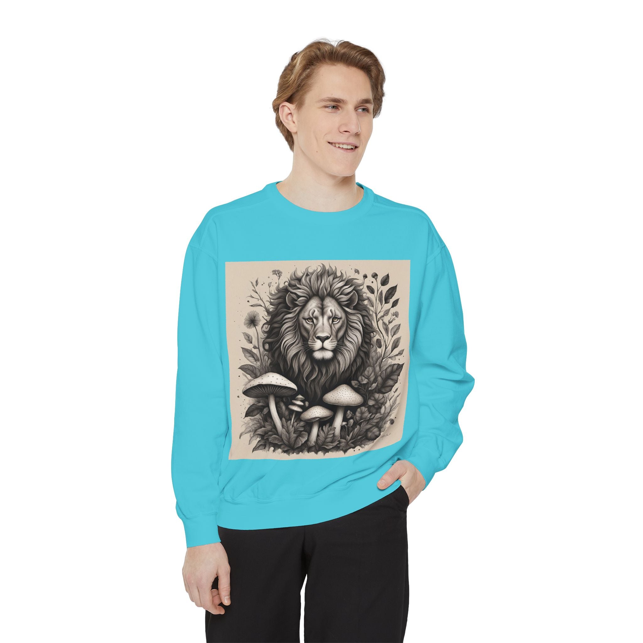 🦁 Lionheart & Shrooms Sweatshirt – Wear the Wild Within 🍄