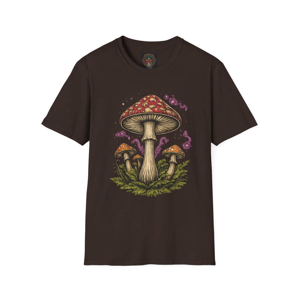 Mushroom Illustration T-Shirt – Vintage Red Toadstool Graphic