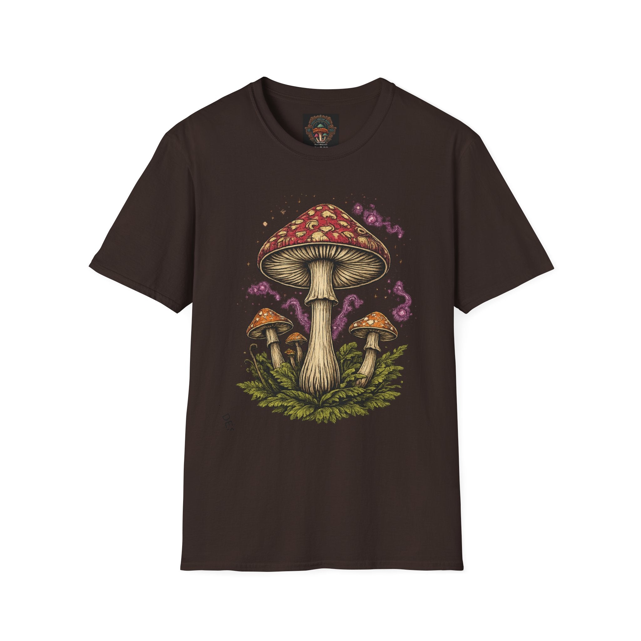 Mushroom Illustration T-Shirt – Vintage Red Toadstool Graphic