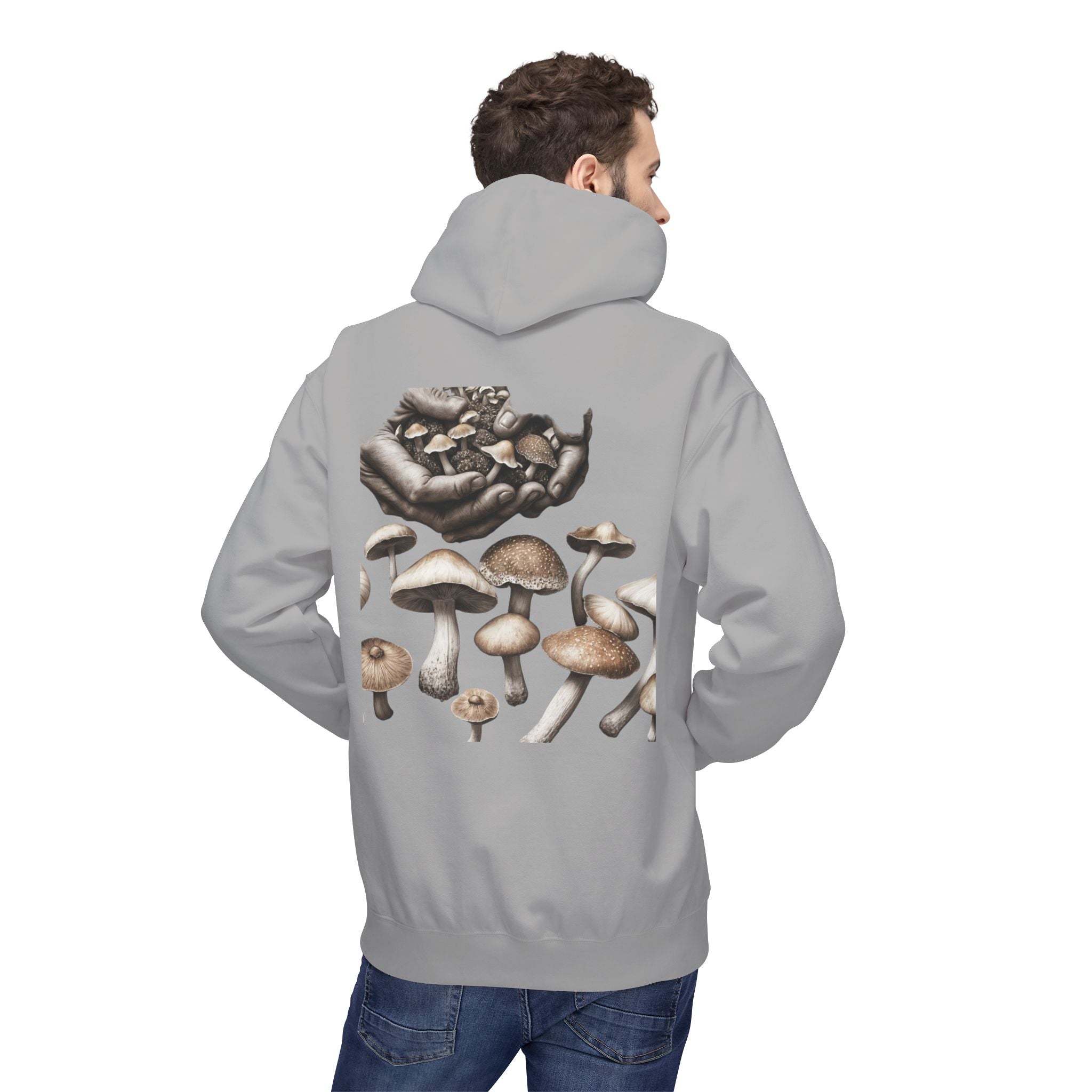 Mushroom Art Hoodie — Botanical Foraging Graphic Pullover