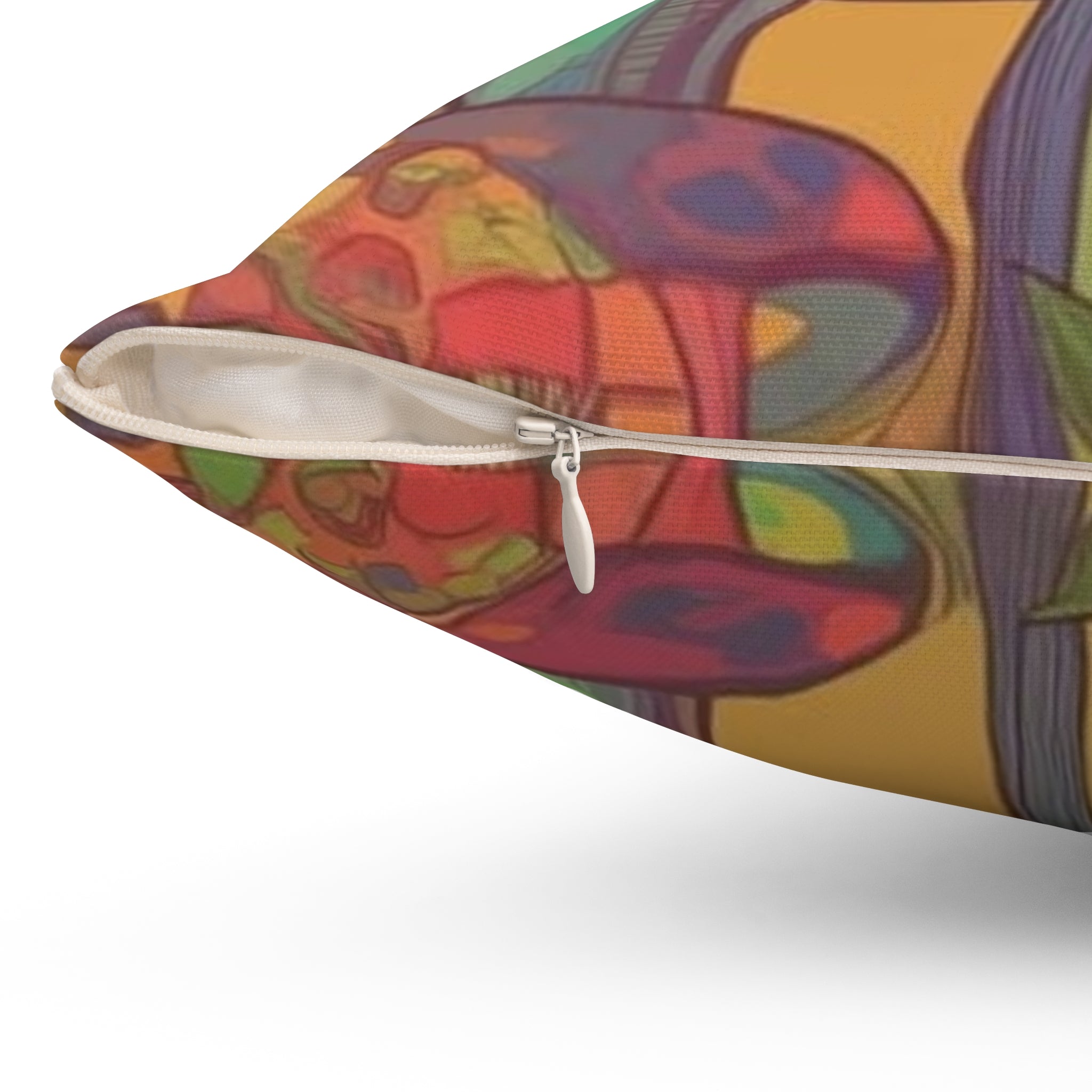 Pillow: Vibrant Mushroom Art Pillow - Boho Home Decor, Cozy Throw Cushion, Gift for Nature Lovers, Colorful Cushions for Living Room
