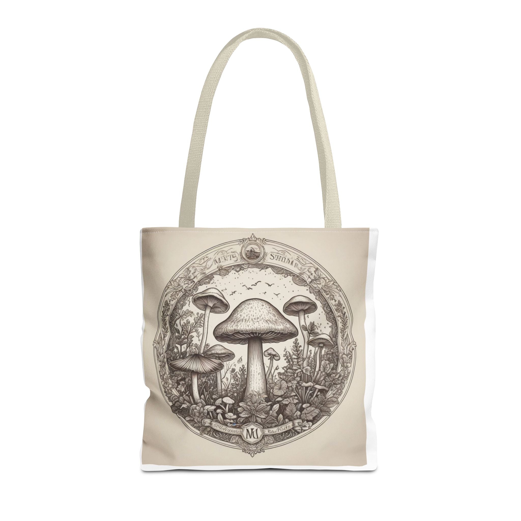 👜 Mystic Shroom Circle Tote Bag – Where Art Nouveau Meets Nature 🍄