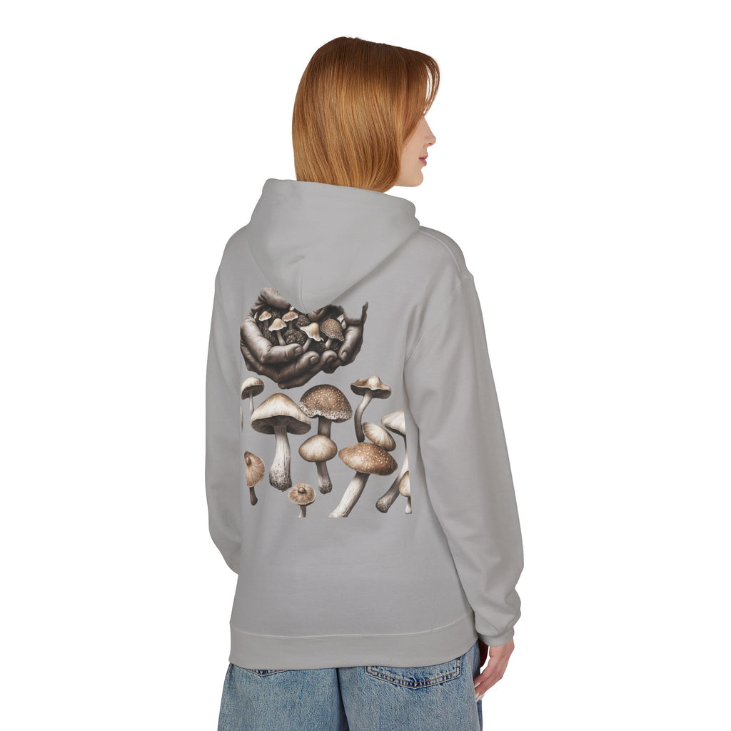 Mushroom Art Hoodie — Botanical Foraging Graphic Pullover
