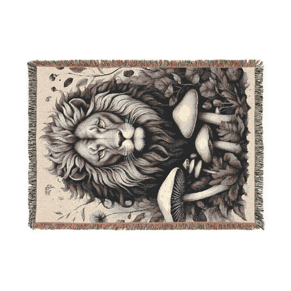 Blanket: Lion Tapestry Woven Blanket — Vintage Safari Lion Throw