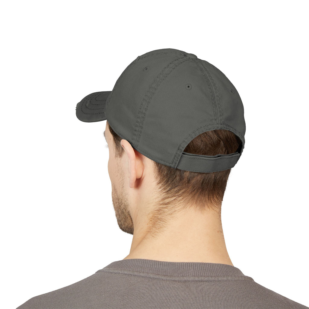 Embroidered Mushroom Skull Distressed Dad Hat — Vintage Trucker Cap for Mushroom Lovers