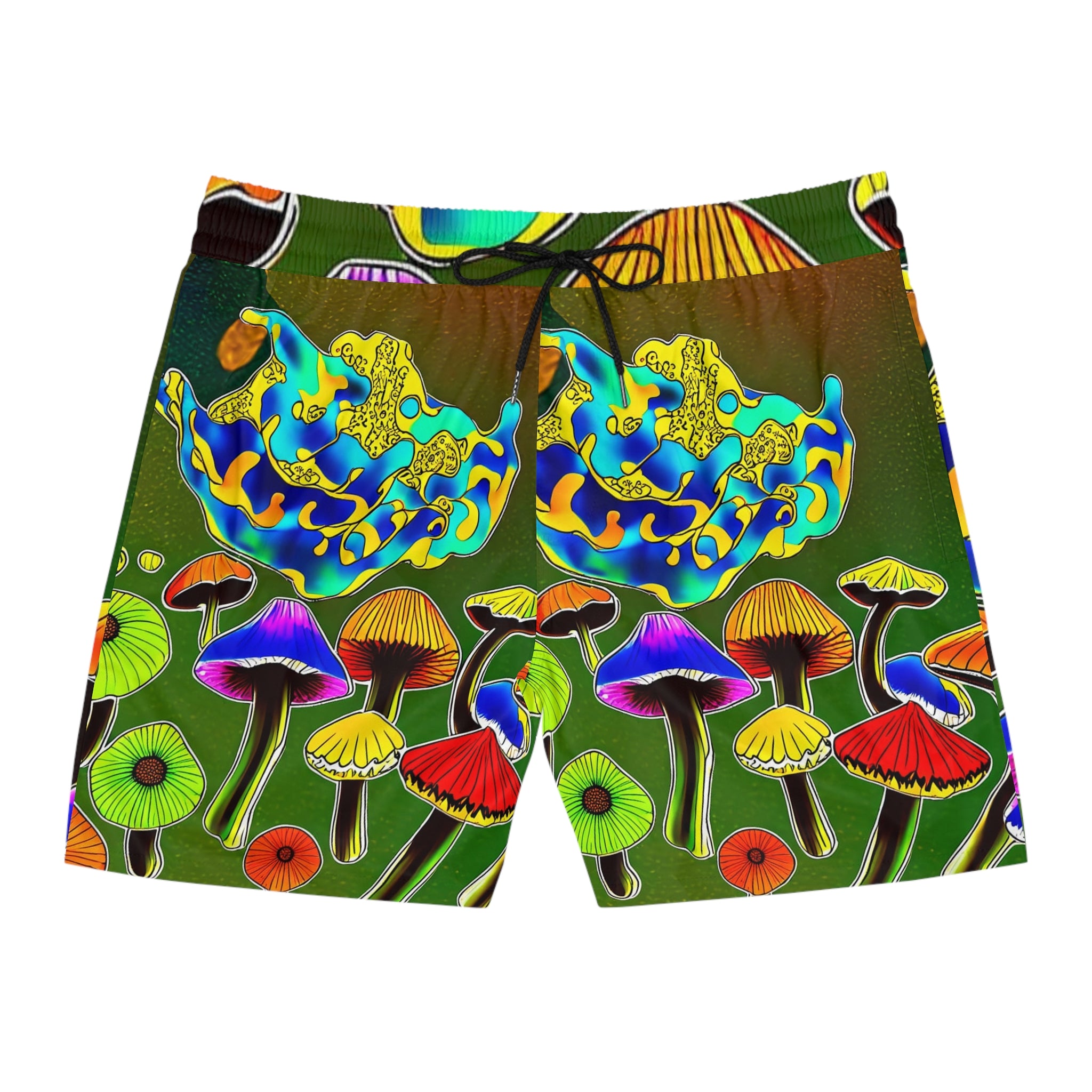 Psychedelic Mushroom Swim Shorts – Men's Vibrant AOP Beach Trunks