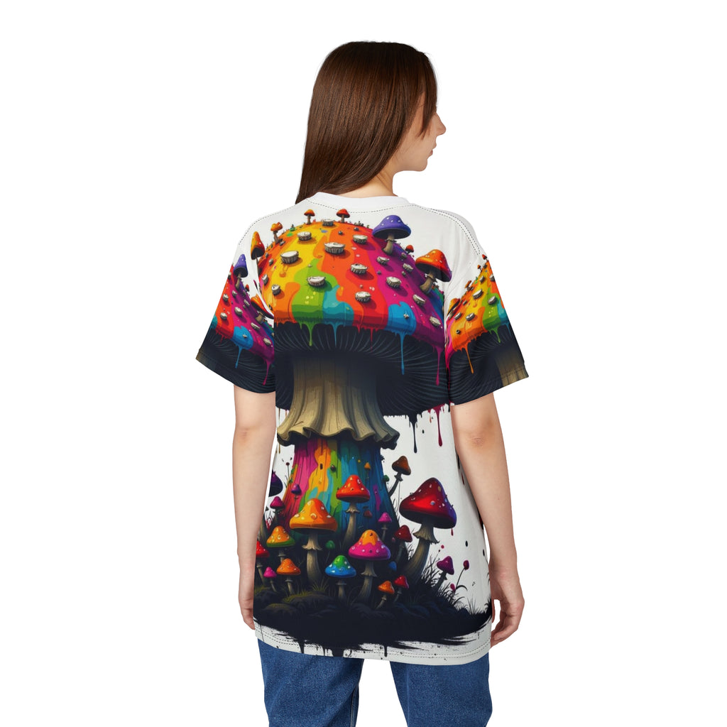 Psychedelic Rainbow Mushroom Tee — All-Over Print