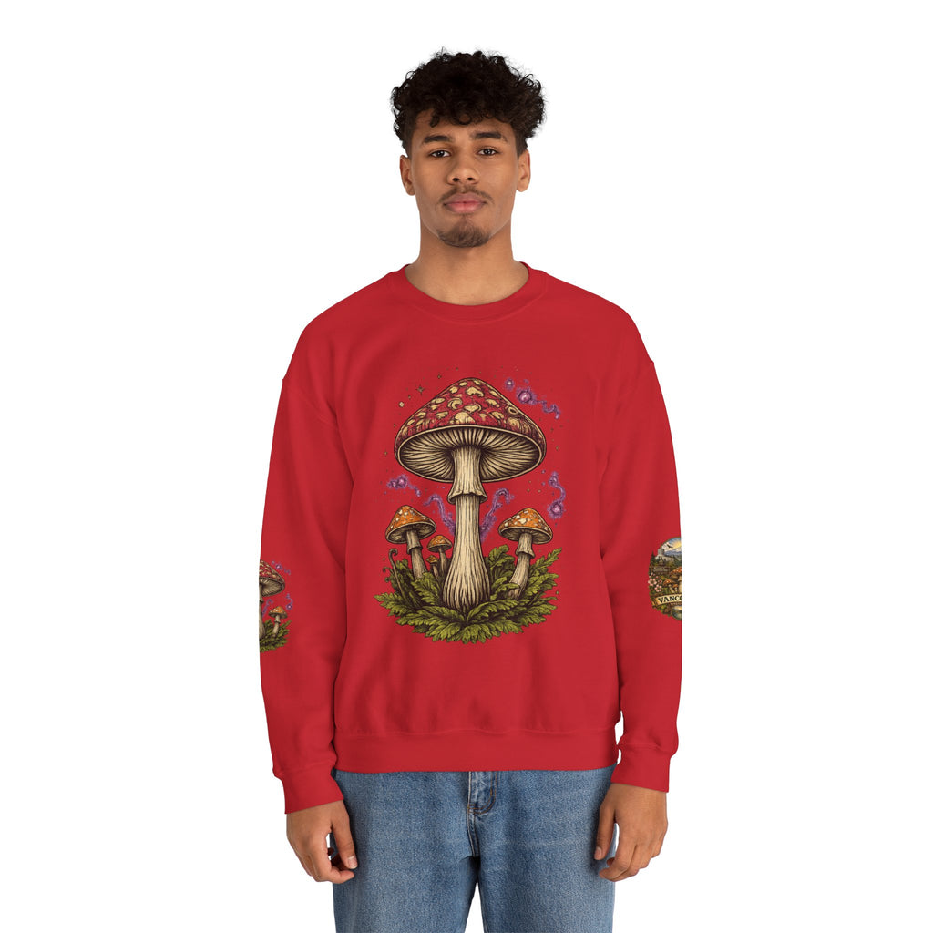 Mushroom Vancouver Crewneck Sweatshirt — Scenic Pacific Northwest Fungi Design