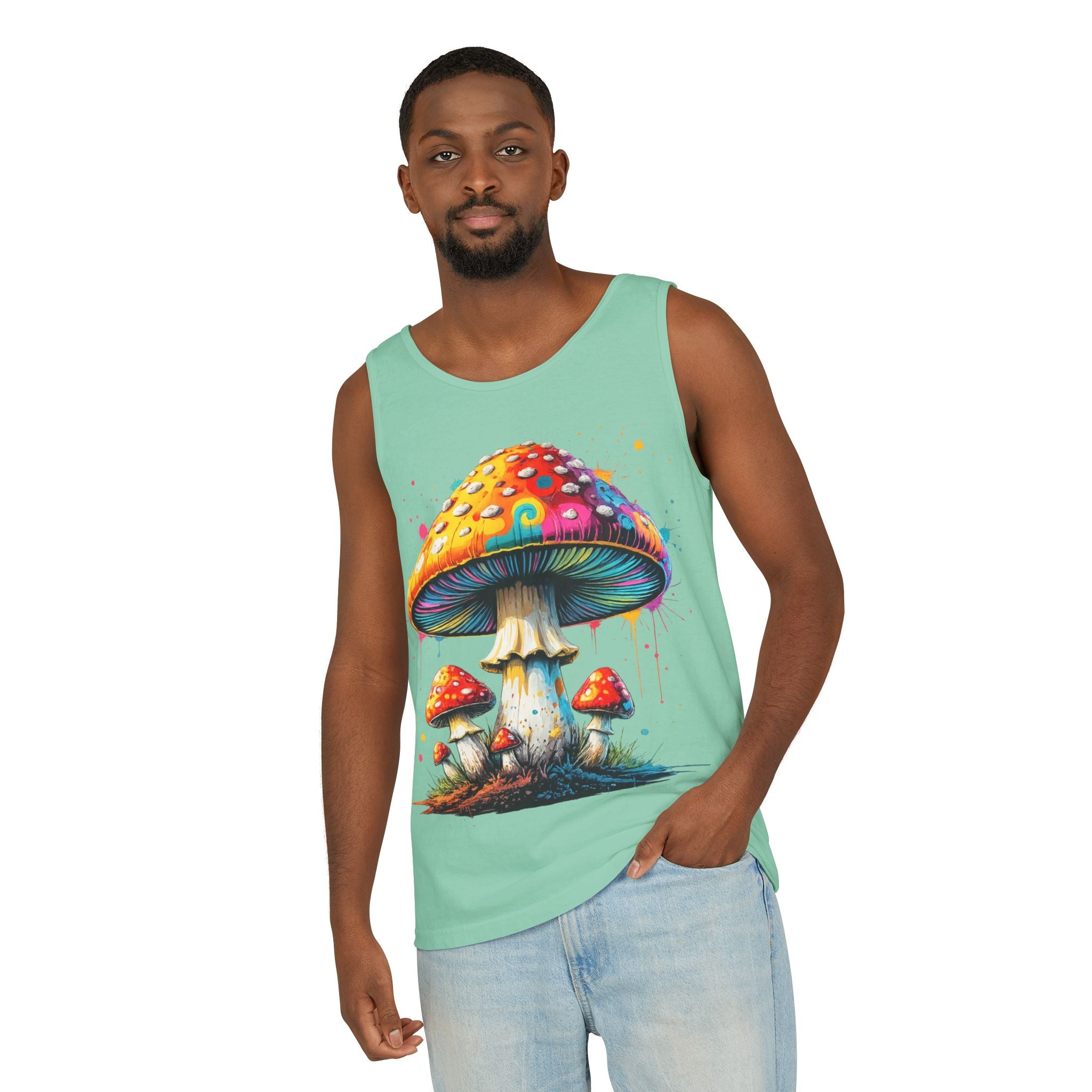 Mushroom Graphic Tank Top — Colorful Psychedelic Fungi Design