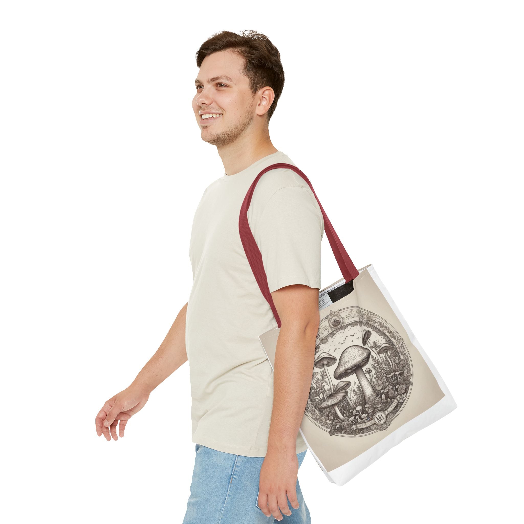 👜 Mystic Shroom Circle Tote Bag – Where Art Nouveau Meets Nature 🍄