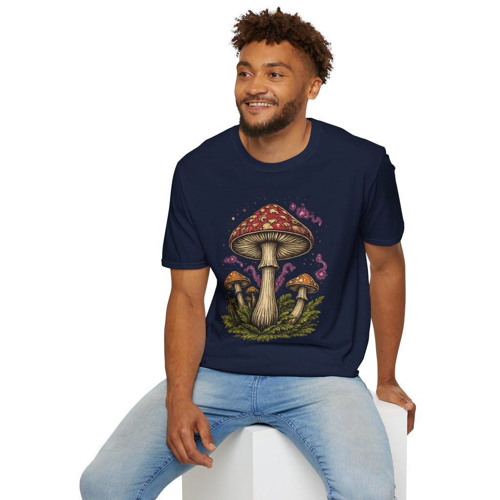Mushroom Illustration T-Shirt – Vintage Red Toadstool Graphic