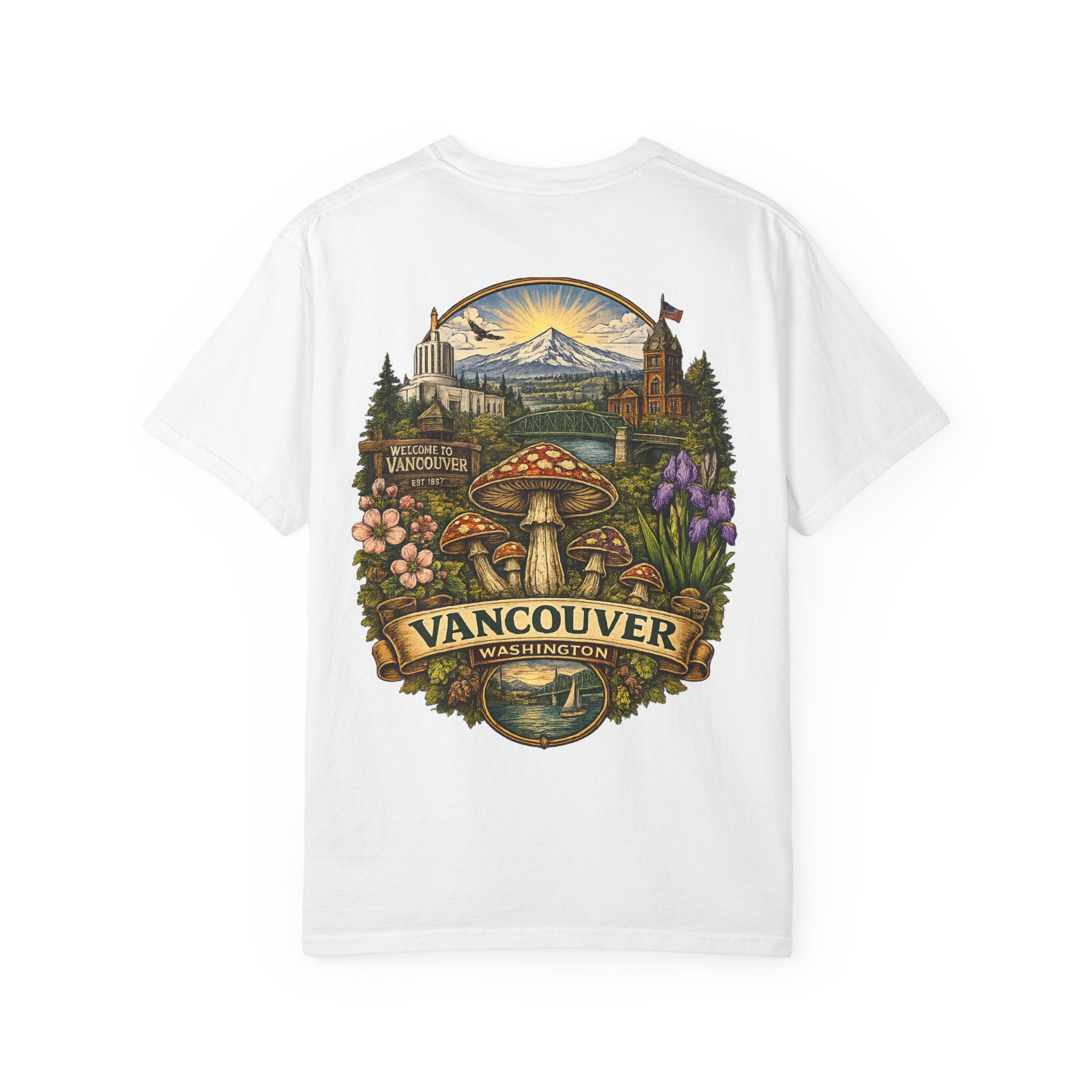 Lake Oswego Mushroom T-Shirt — Vintage Nature & Psychedelic Fungi Design