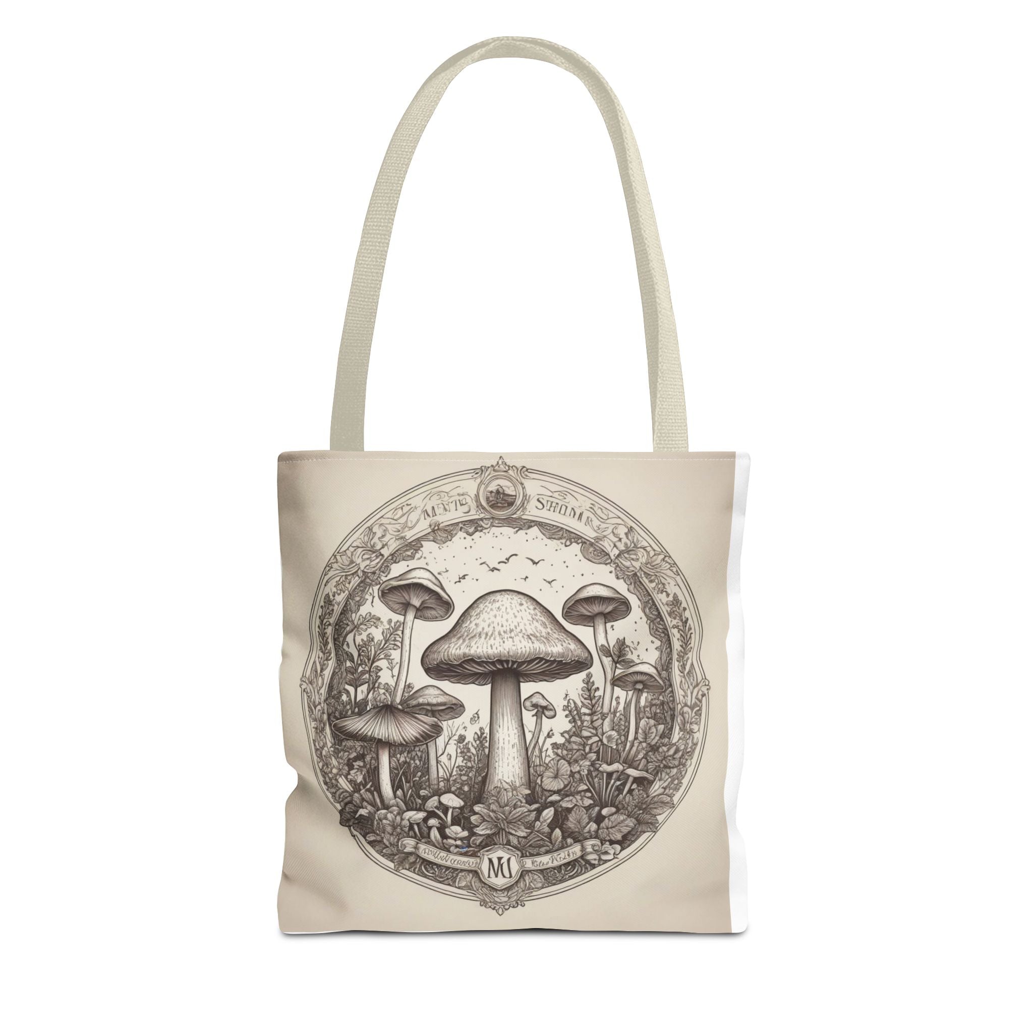 👜 Mystic Shroom Circle Tote Bag – Where Art Nouveau Meets Nature 🍄