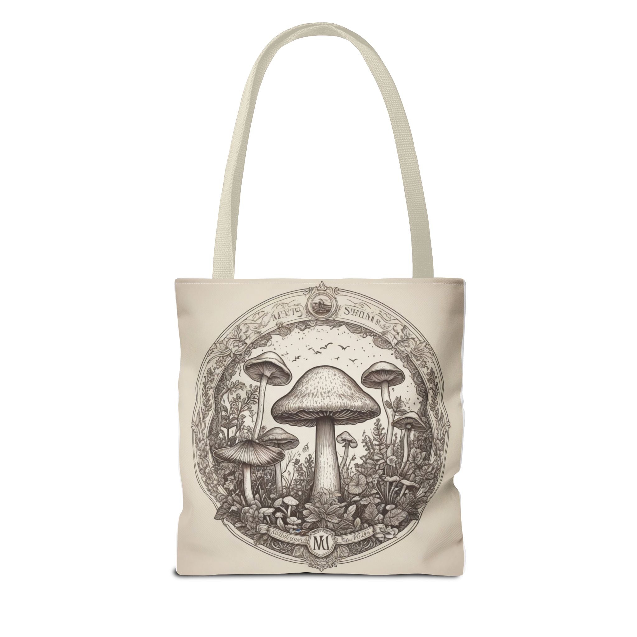 👜 Mystic Shroom Circle Tote Bag – Where Art Nouveau Meets Nature 🍄