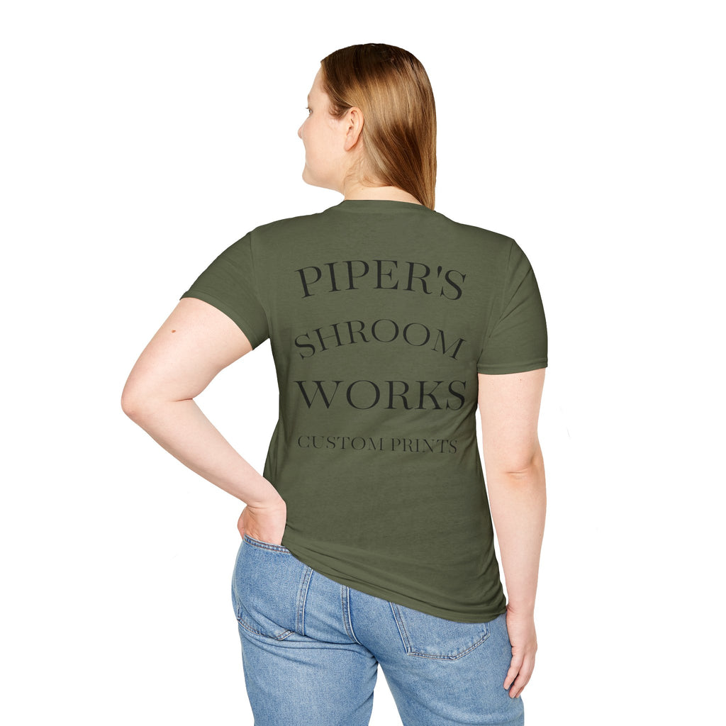 Piper's Shroom Works T-Shirt — Rainbow Drip Mushroom Graphic Tee